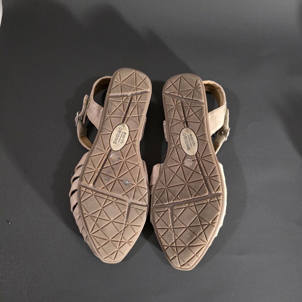 Earth Origins Suede Close Toe Sandals Beige sz 7.5M - Picture 9 of 12